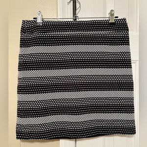 Loft Black and White Striped Dress Skirt, Size 4P